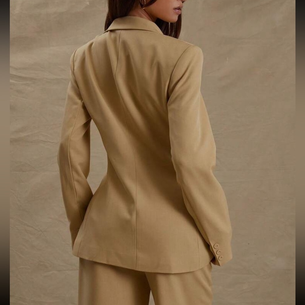 Butter yellow pale wrap button blazer - Picture 4 of 7